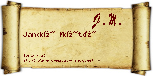 Jandó Máté névjegykártya