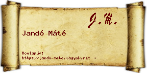 Jandó Máté névjegykártya