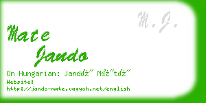 mate jando business card